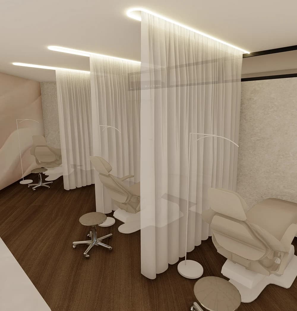 Vizualizace prostor Studio Leny — kosmetické ošetřovny