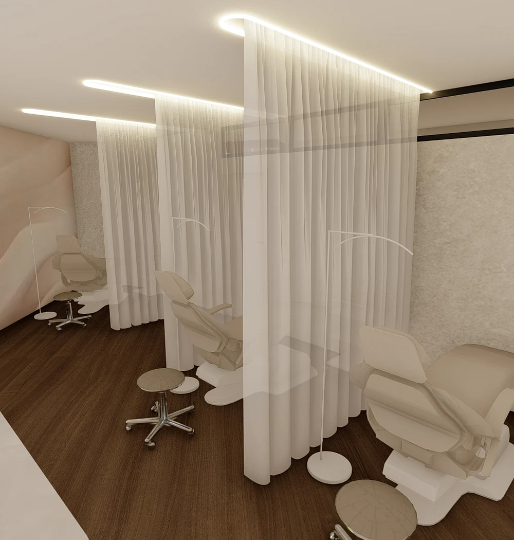 Vizualizace prostor Studio Leny — kosmetické ošetřovny