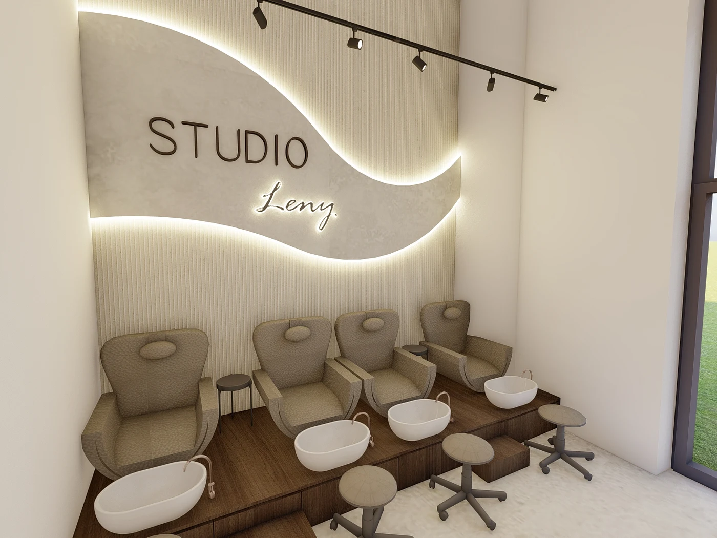 Vizualizace prostor Studio Leny — pedikúra